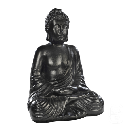Statue Bouddha hindou béton ciré noir