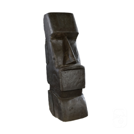 Moaï béton ciré noir