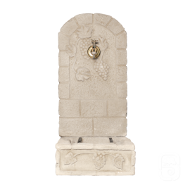 Fontaine murale aux raisins Pierre vieillie