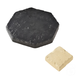 Dallage Mixte Tomette Ardoise et Cabochon Pierre ciré