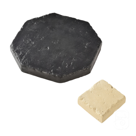 Dallage Mixte Tomette Ardoise et Cabochon Pierre ciré