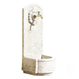 Fontaine murale Tournesol pierre ancienne - H 101cm