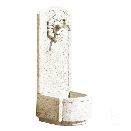 Fontaine murale Tournesol pierre ancienne - H 101cm