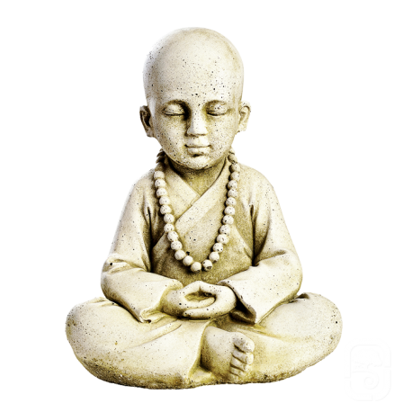 Statue Jeune moine assis - H 25cm