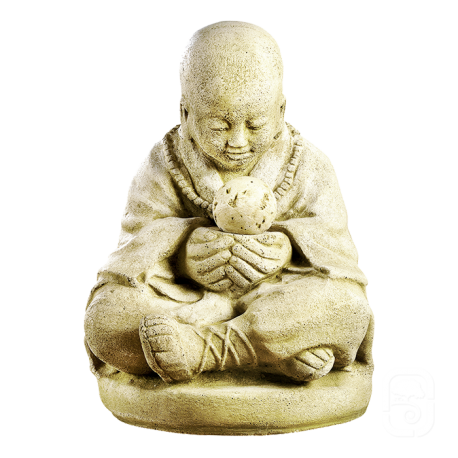 Statue Moine assis à la boule - H 50cm Statue Moine assis à la boule - H 50cm