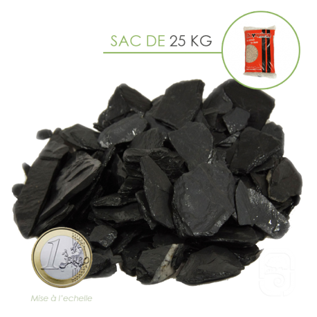 Paillettes ardoise noire 10/50 - sac 25 Kg