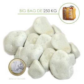 Galets de Marbre Blanc Carrare 25/40 - big bag 250 Kg