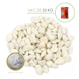Gravier Marbre Blanc Pur Carrare 8/12 - sac 25 Kg