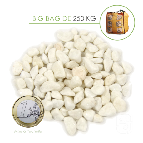 Gravier Marbre Blanc Pur Carrare 8/12 - big bag 250 Kg Gravier Marbre Blanc Pur Carrare 8/12 - big bag 250 Kg