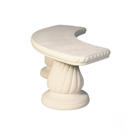 Banc cintré blanc en pierre reconstituée