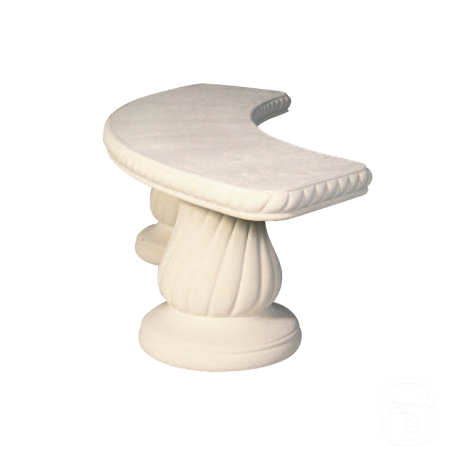 Banc cintré blanc en pierre reconstituée Banc cintré blanc en pierre reconstituée