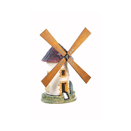 Moulin à roue en pierre vieilli - H 54 cm