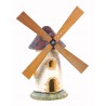 Moulin à roue en pierre vieilli au toit couleur tuile - H 56 cm