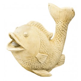 POISSON CLOWN JET D'EAU TON VIEILLI CIRE