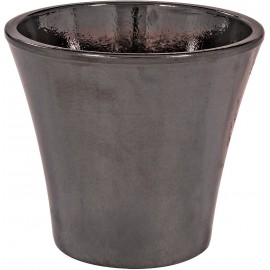 Blagnac en terre cuite émaillé noir mordoré - ø 34cm