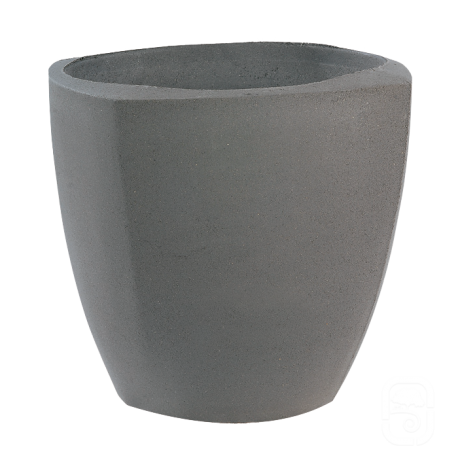 Pot rond carré béton pressé anthracite - Ø 30cm