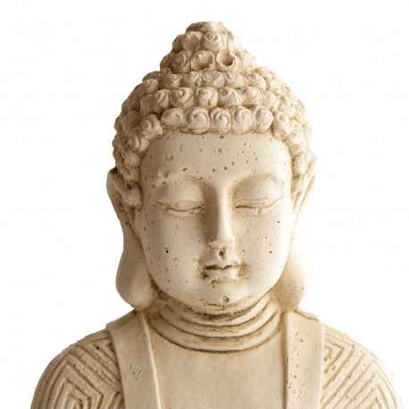 Bouddha Hindou Assis béton ciré noir - H 23 cm