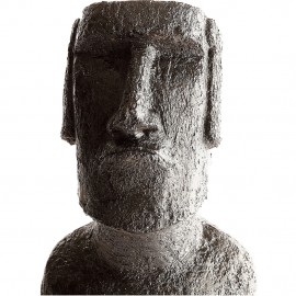 Buste Moaï ciré noir - H 40 cm