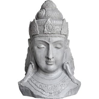 Buste déesse Shiva 82 cm ton ciré gris