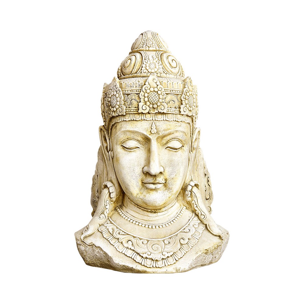 Lot - Haut-relief de temple finement ciselé en ronde-bosse du buste de la  déesse Lakshmi sous sa forme à 4 bras