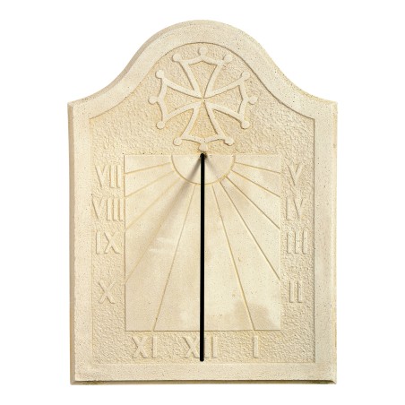 Cadran Solaire Pierre Croix De Toulouse 31x45cm - Décor Jardin Latino Méridien Sud