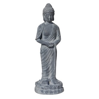 Bouddha hindou debout ton gris ciré