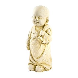 Moine debout "Baluchon" ton ciré vieilli - 24 cm