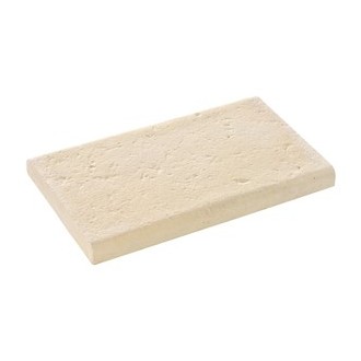 Dessus de muret plat rustique, bords ronds 28 cm ton pierre