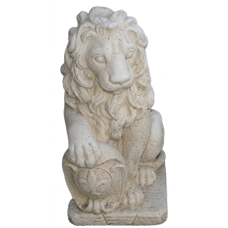 Lion au bouclier droit PM ton vieilli - 40 cm