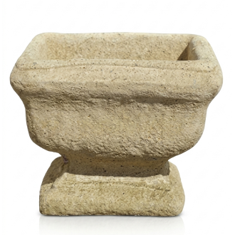 Vase carré sur pied ton vieilli