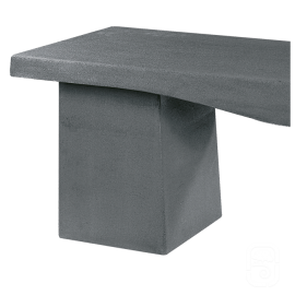 Banc droit en béton anthracite - 138cm