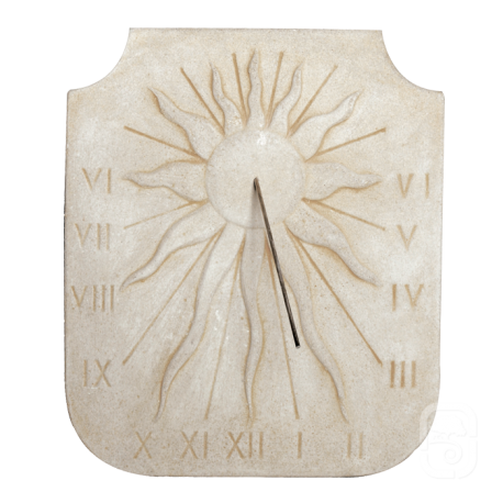 Cadran solaire relief Soleil ton pierre vieillie