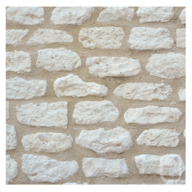 Petites pierres de parement Rustique ton blanc 1m²