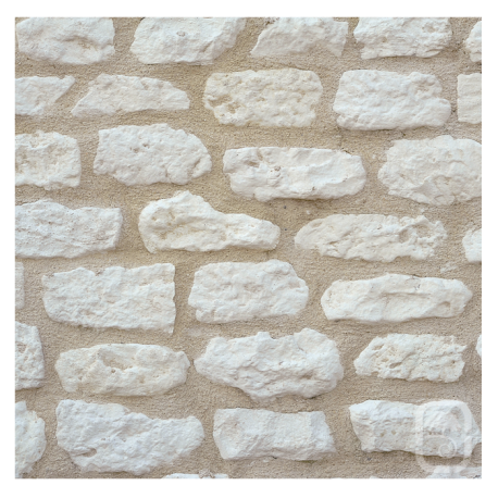 Petites pierres de parement Rustique ton blanc 1m²