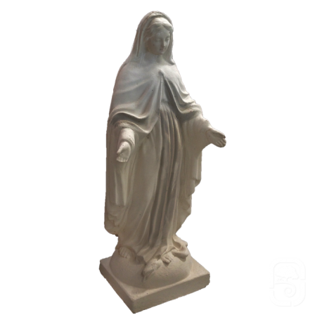 Statue Vierge Marie ton vieilli - H 86cm